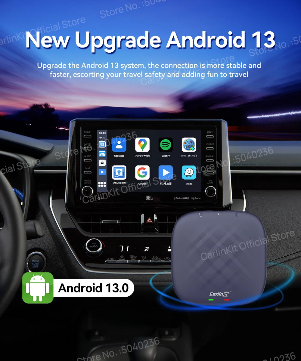 CarlinKit Android 13 8+128GB SIM Wireless CarPlay AI Box