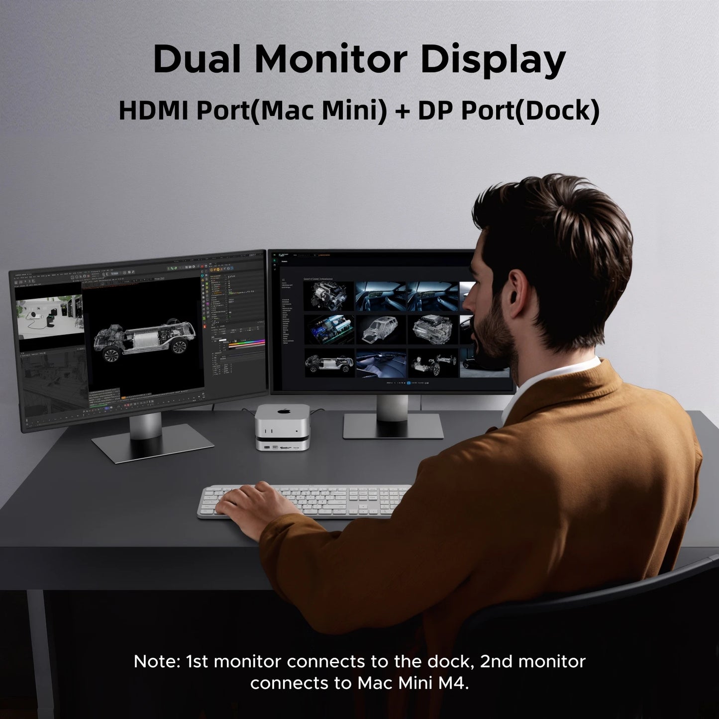 UGREEN Mac Mini Docking Station with 4K240Hz DisplayPort, M.2 NVMe SSD Slot