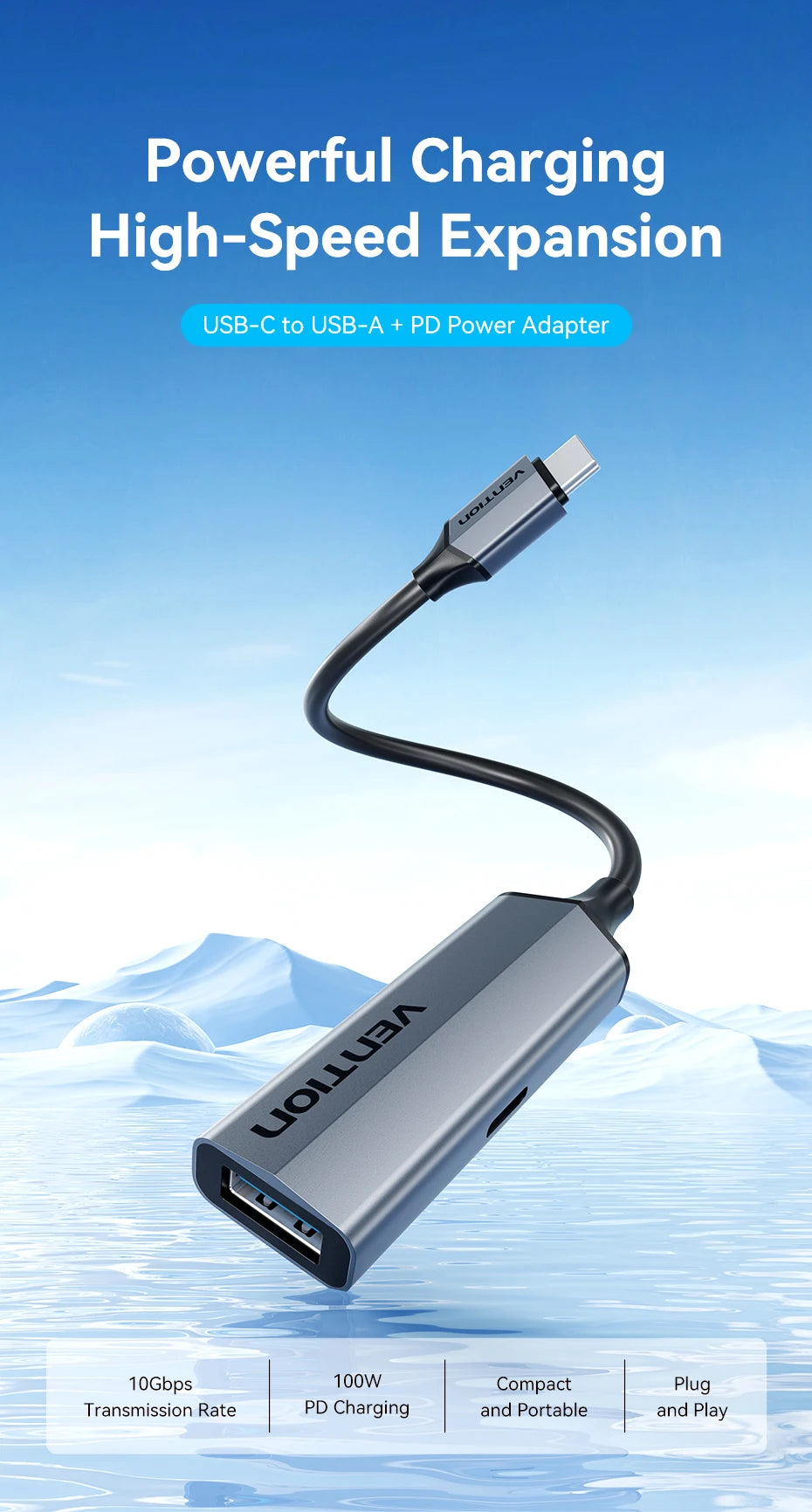 USB 3.2 OTG Adapter – USB‑C to USB‑A, 10Gbps