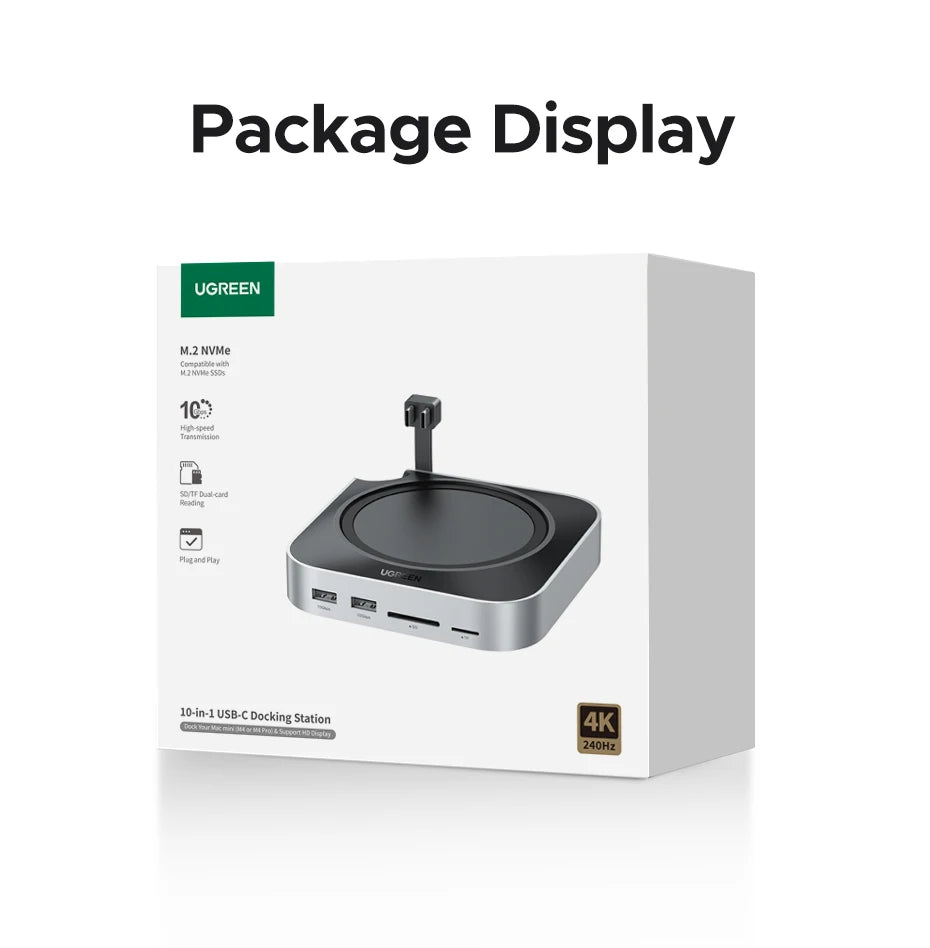 UGREEN Mac Mini Docking Station with 4K240Hz DisplayPort, M.2 NVMe SSD Slot