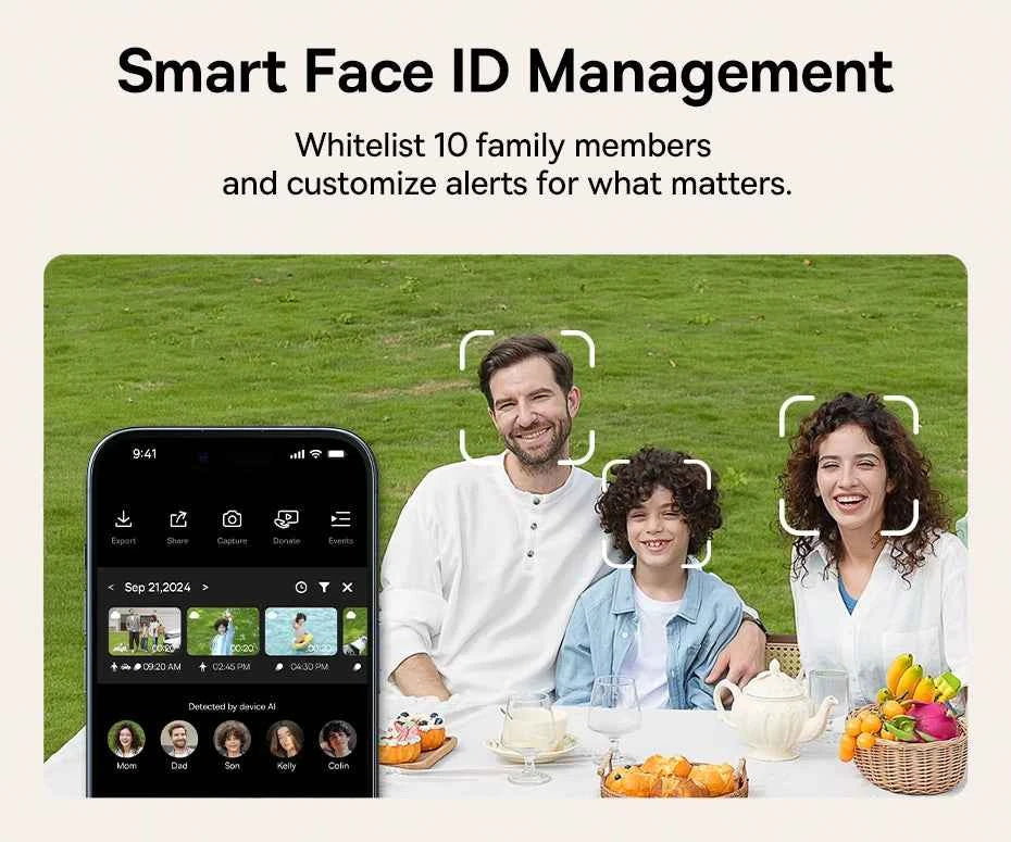 Baseus Security S2 Outdoor Camera 4K Clarity Solar Wireless Wifi Camera Smart Face ID IP67 Waterproof 145°FOV Smart App Control - Limetastore