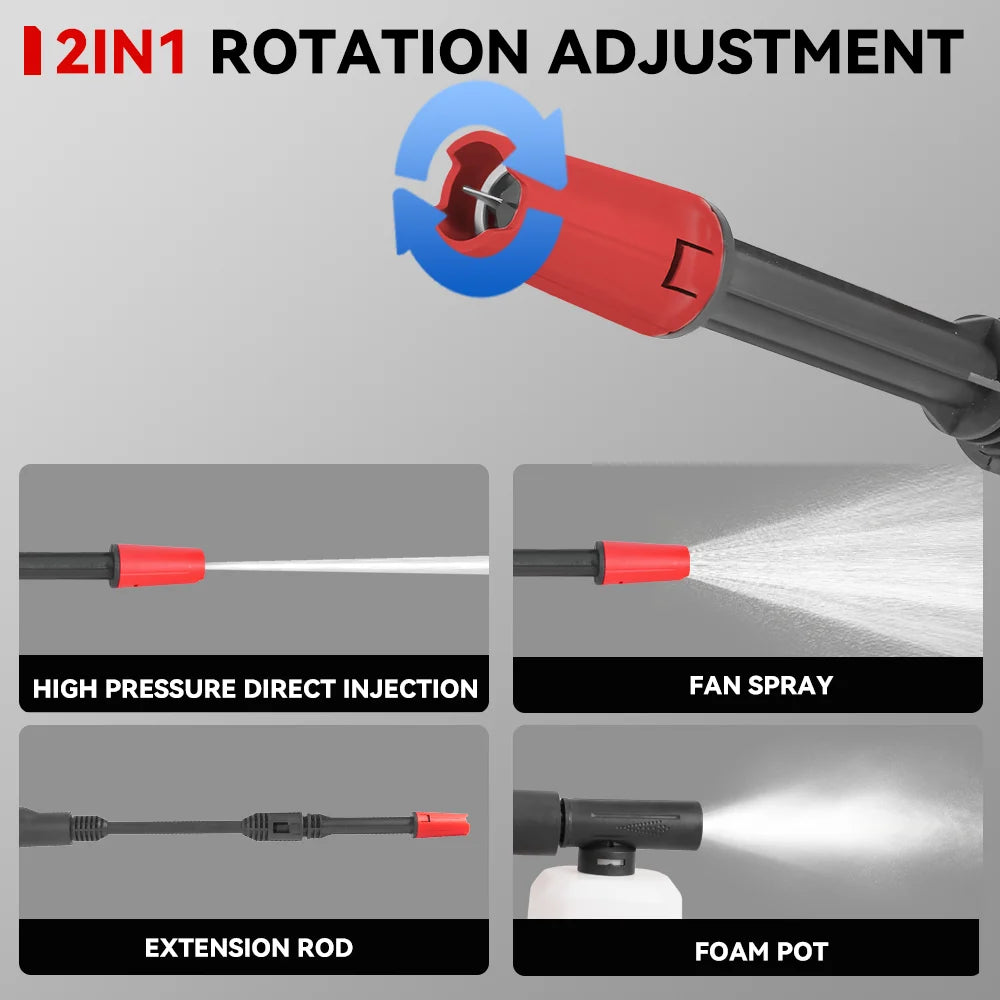 ONEVAN 4000W 220Bar High‑Pressure Washer | 2‑in‑1 Cordless Car & Garden Cleaner