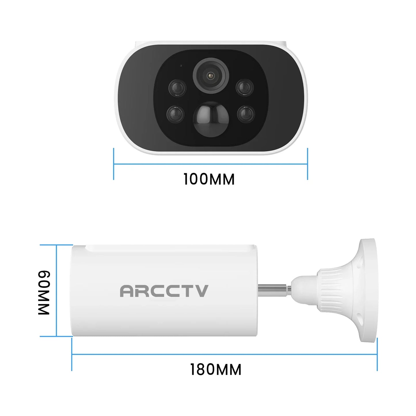 ARCCTV 2K Solar Wifi Battery Camera Kit Surveillance Security System Humanoid Detection Siren Alarm Outdoor Wireless Camera Set - Limetastore