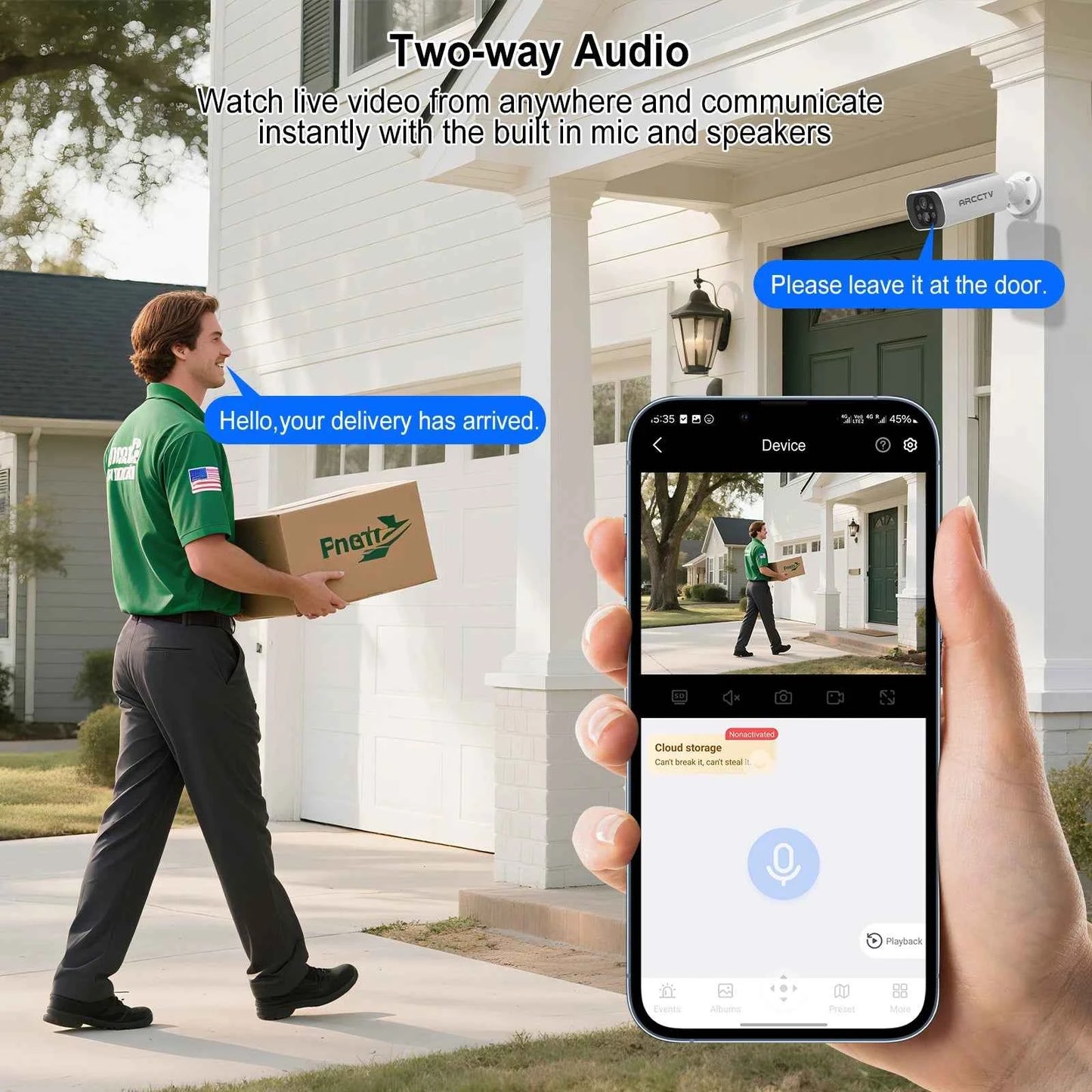 ARCCTV 4MP Solar Camera Outdoor Wireless Security Integrated Solar Wifi Camera Human Detection Color Night Vision Two Way Audio - Limetastore