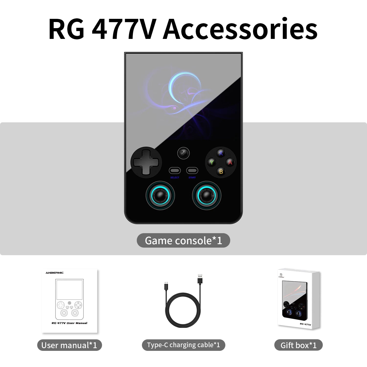 AMPOWN Anbernic RG477V Handheld Game Consoles 4.7-Inch LTPS Screen 120Hz Android 14 Portable Retro Video Gaming Player AI WIFI - Limetastore