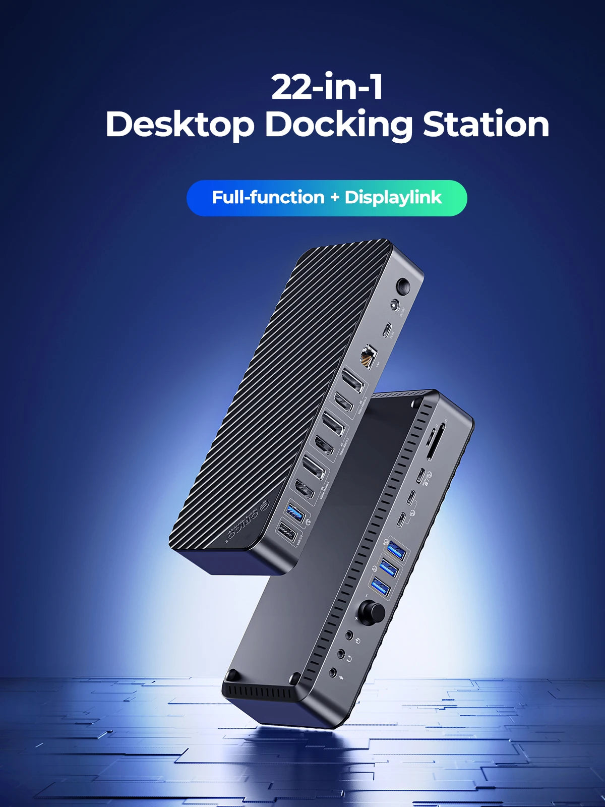 ORICO USB C Docking Station Type C to 8K30Hz DP HDMI-Com 5 Different Display RJ45 PD 22 in 1 Mult Audio 10Gbps HUB for Desktop