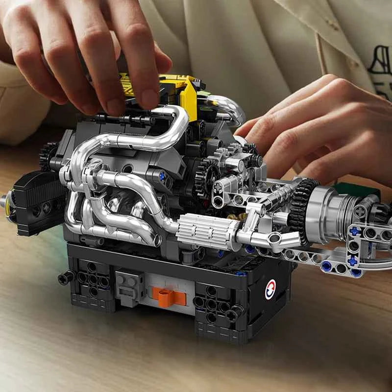 Mould King 10207 Motorized PAG Supercar V12 Engine Building Set - Limetastore