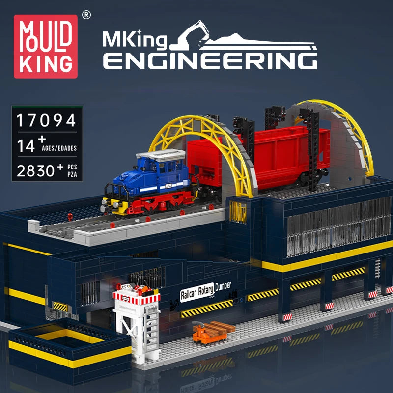 Mould King 17094 RC Railcar Rotary Dumper Building Set | Motorized Technical Train & Locomotive Building Blocks - Limetastore