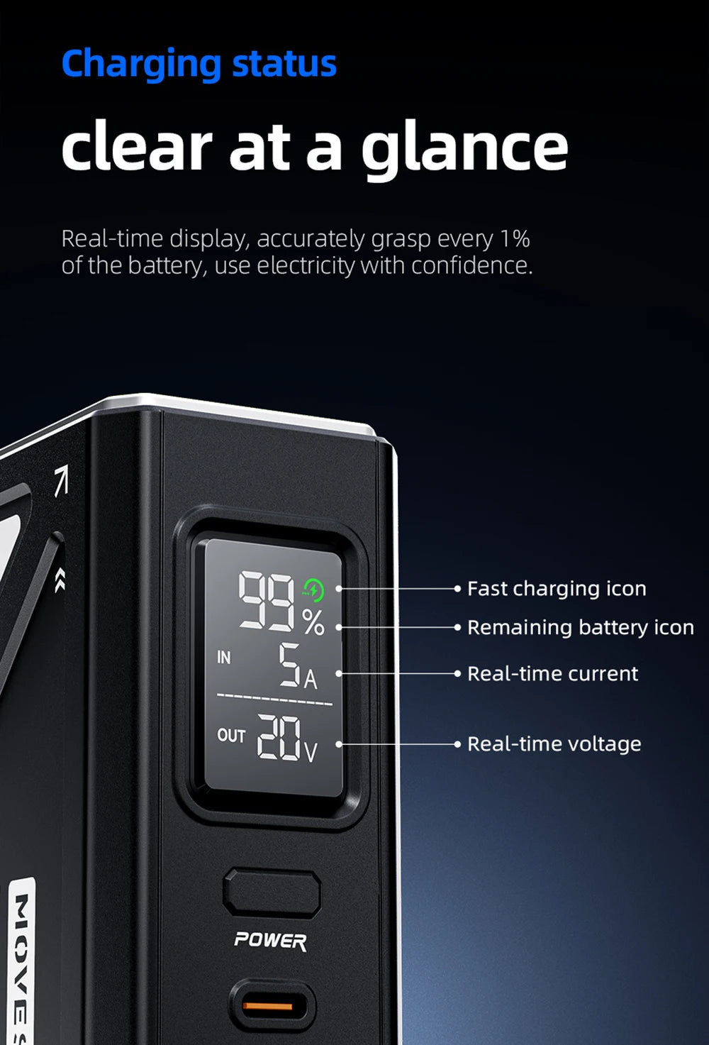 MOVESPEED 140W Power Bank 70000mAh PD3.1 Power Station Camping