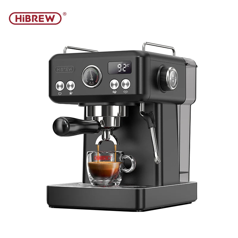 HiBREW H10A – Professional Black Espresso Machine | Adjustable Temperature & Volume | Pre‑Brewing System