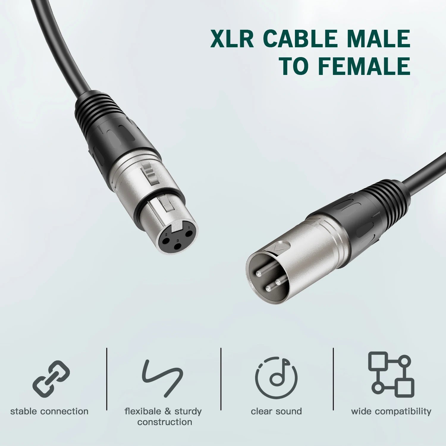 FIFINE L9 XLR Microphone Cable | 3-Pin Male to Female Pro Audio Cord - Limetastore