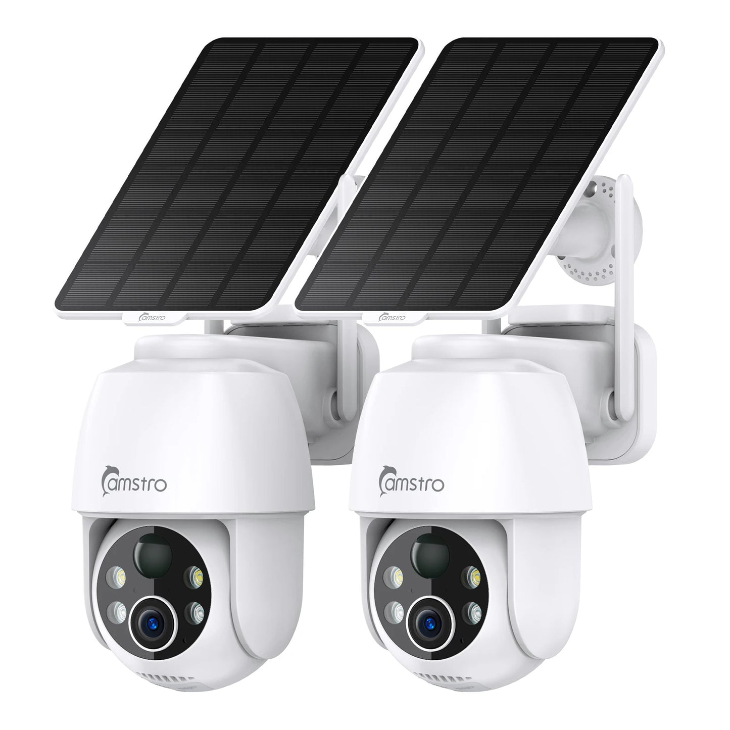 Camstro 2K Solar PTZ Camera | Color Night Vision, 4× Optical Zoom, Two‑Way Audio, 2.4G WiFi