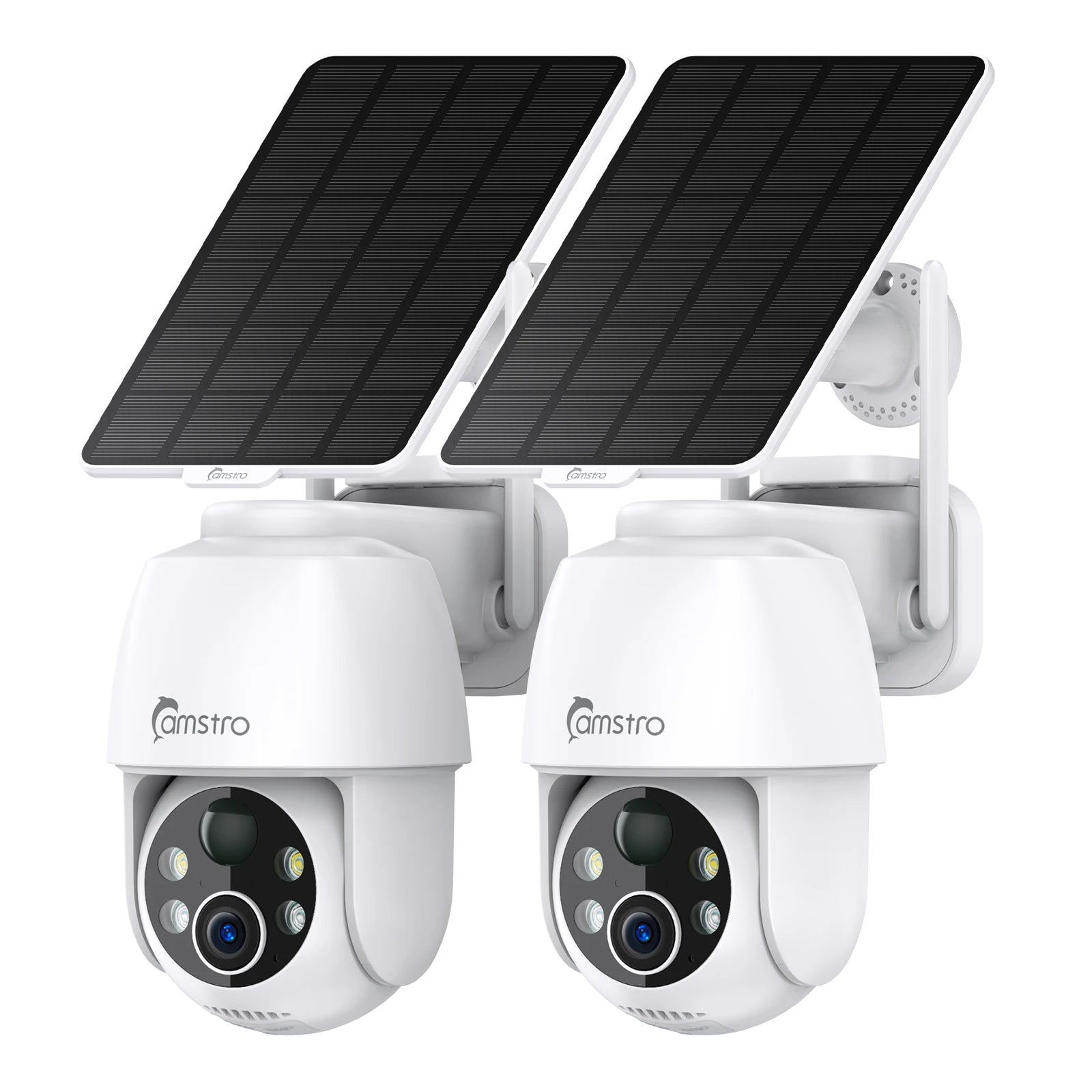 Camstro 2K Solar PTZ Camera | Color Night Vision, 4× Optical Zoom, Two‑Way Audio, 2.4G WiFi