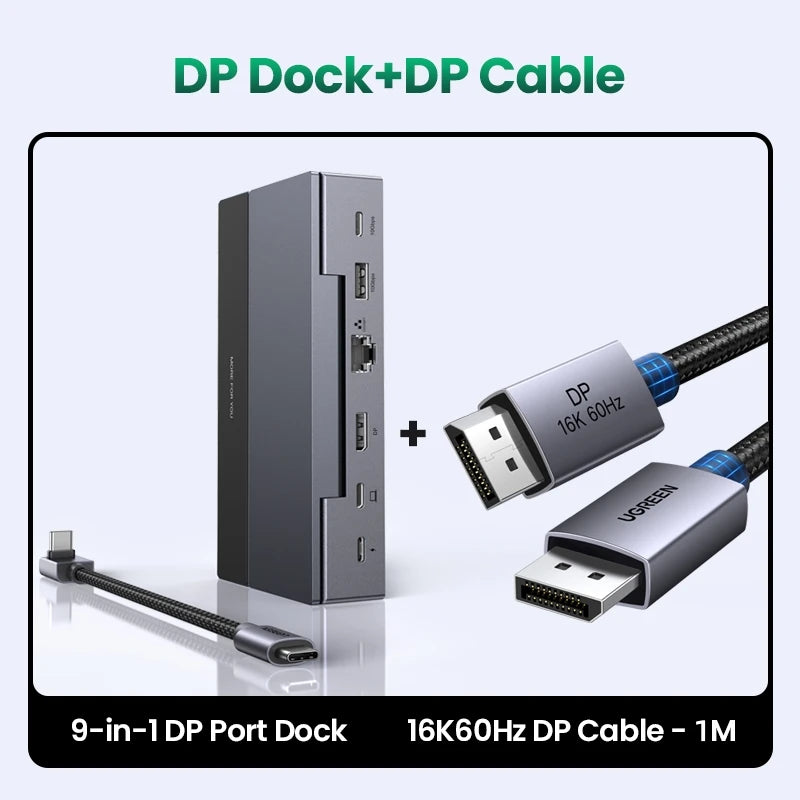 UGREEN 9‑Port Steam Deck Dock with 4K60Hz HDMI, RJ45 Ethernet, PD100W, USB‑A/C