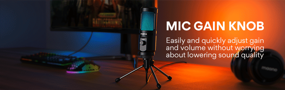 Maono PM461TR – RGB USB Gaming Condenser Microphone | Desktop Mic with Breathing Light for Podcasting, Streaming & Recording