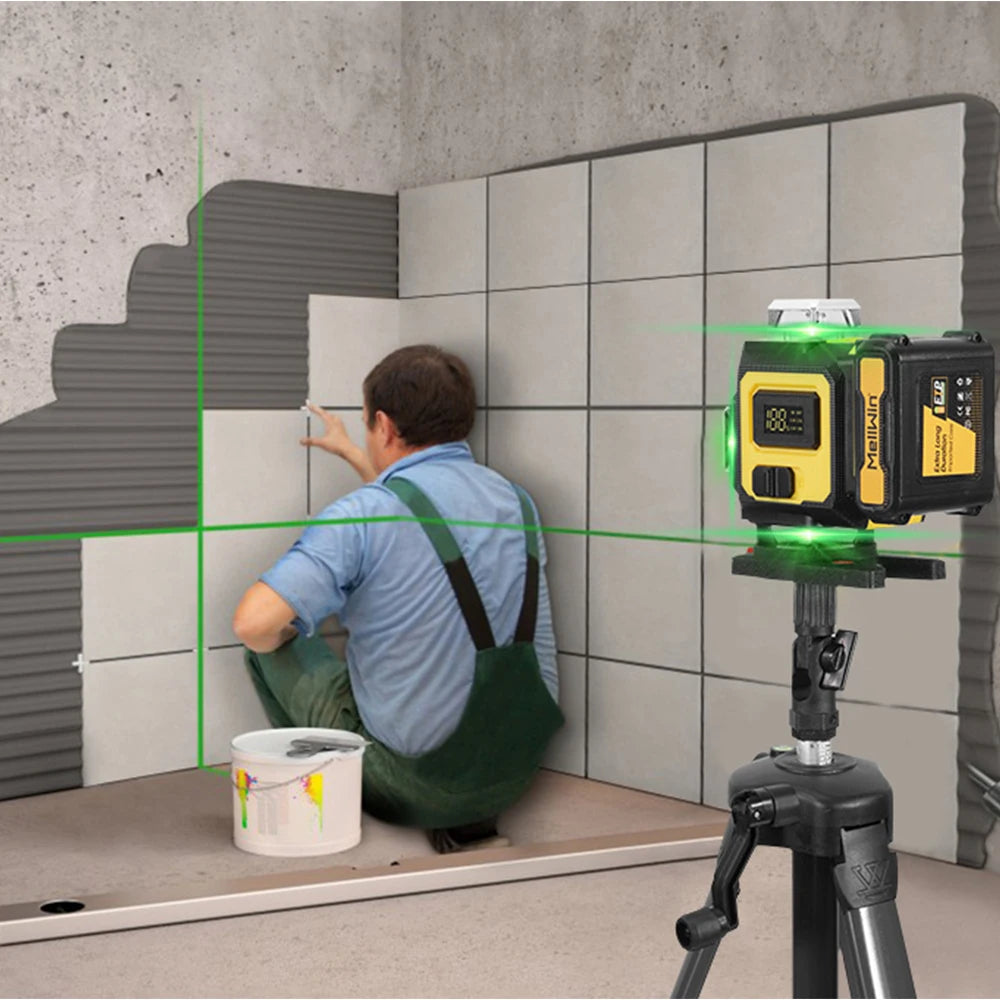 MELLWIN 16 Lines Laser Level APP Remote Control Selfleveling 360 Horizontal & Vertical Laser level With 6Ah Big Li-ion Battery - Limetastore