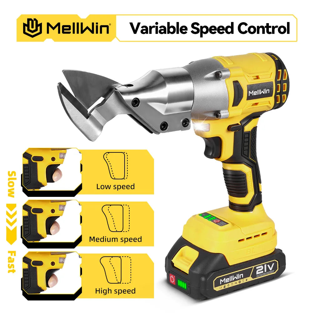 MELLWIN 1800W Brushless Electric Scissors Cordless Iron Sheet Shear Tool 360 Degree Pivoting Head For Makita 18V Battery Pin - Limetastore