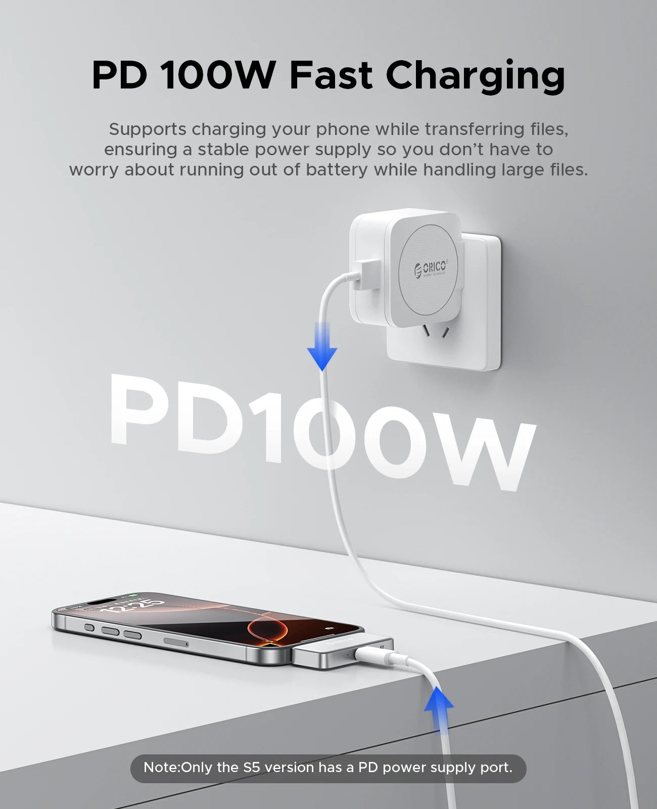 ORICO FlashPod 256GB Mini Portable SSD with Direct Plug, ProRes Recording Support & PD100W Fast Charging