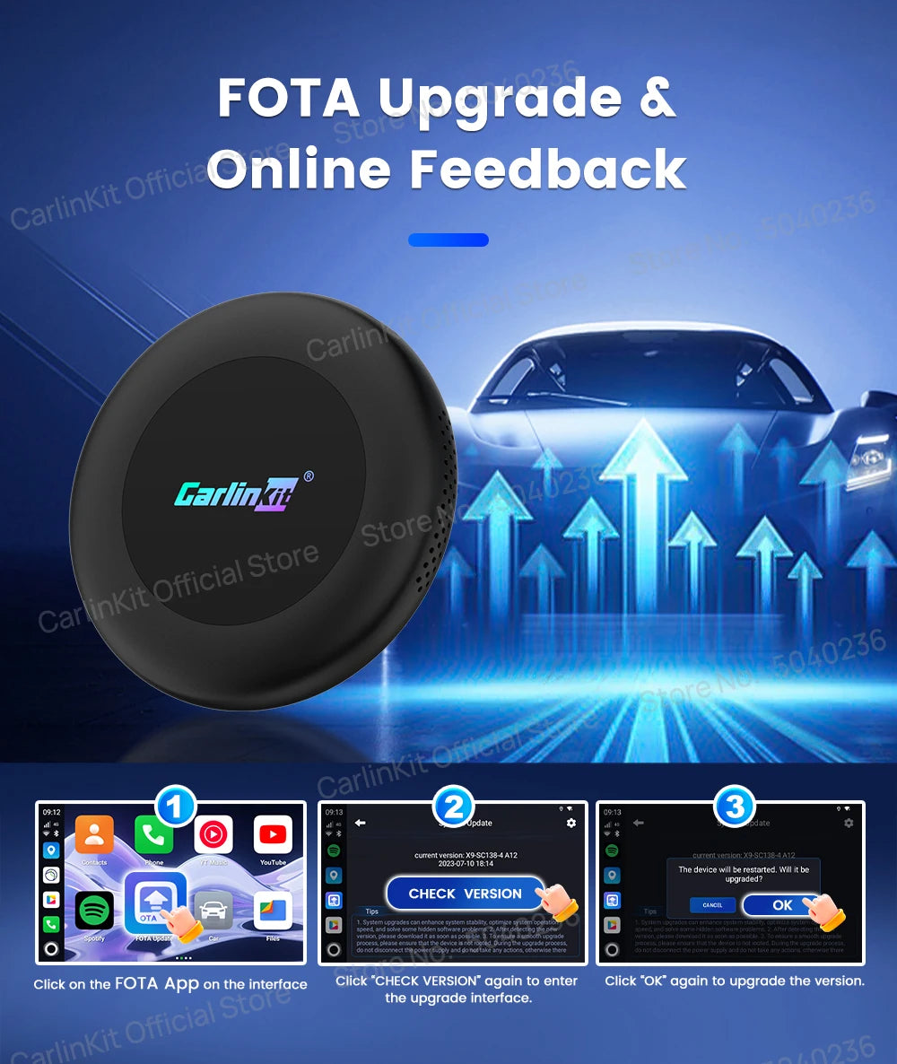 CarlinKit Ultra2 Android 15 8+128GB Wireless CarPlay AI Box
