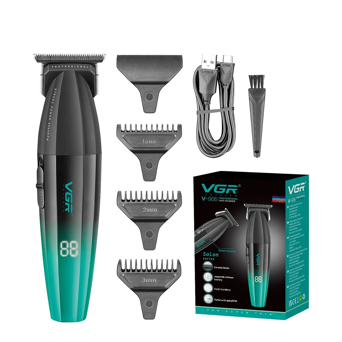 VGR Hair Trimmer Professional Hair Cutting Machine Electric Hair Clipper Shaver Barber Metal Trimmer for Men V-003 V-906 V-308