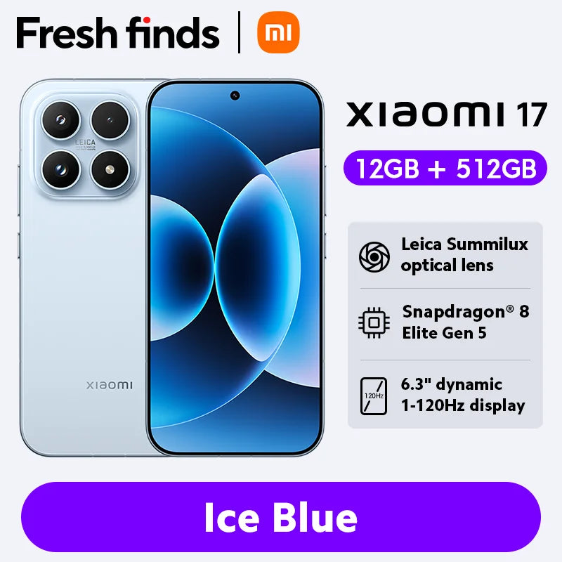 FR Warehouse Global Version Xiaomi 17 Smartphone Snapdragon® 8 Elite Gen 5 CPU Leica Camera 6330mAh 100W HyperCharge 6.3" OLED D - Limetastore