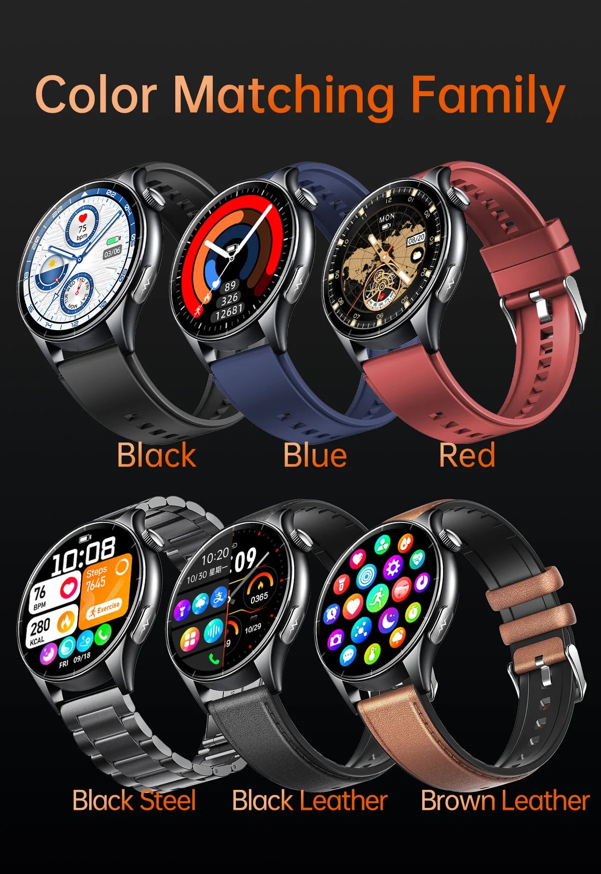 2025 New BMI Body Fat Blood Analysis Health Smartwatch NFC Bluetooth Call Smart Watch Led Flashlight Outdoor Sports Clock's Men - Limetastore