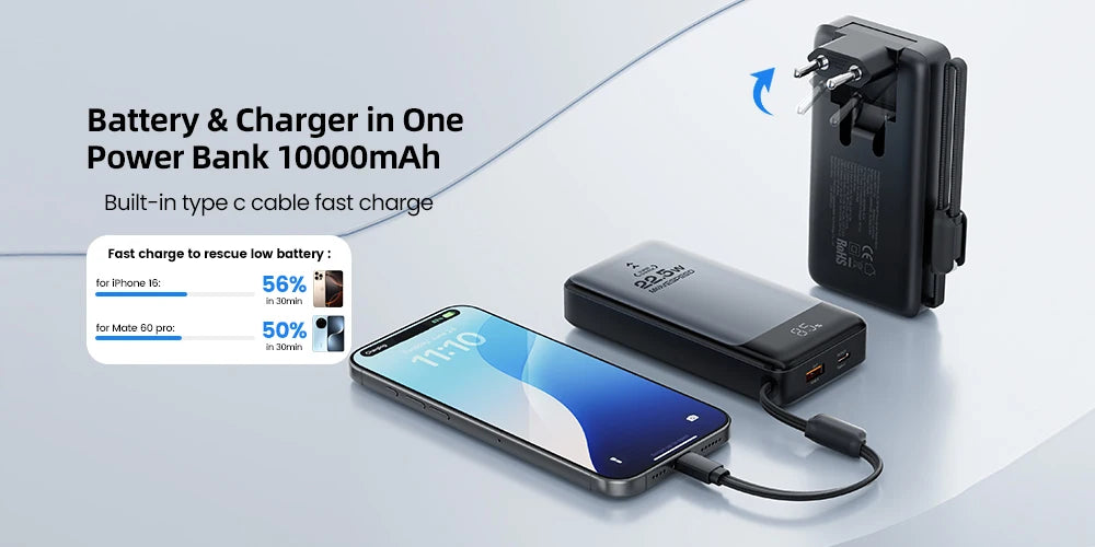 MOVESPEED Magnetic Power Bank 10000mAh Slim MagSafe for iPhone Samsung