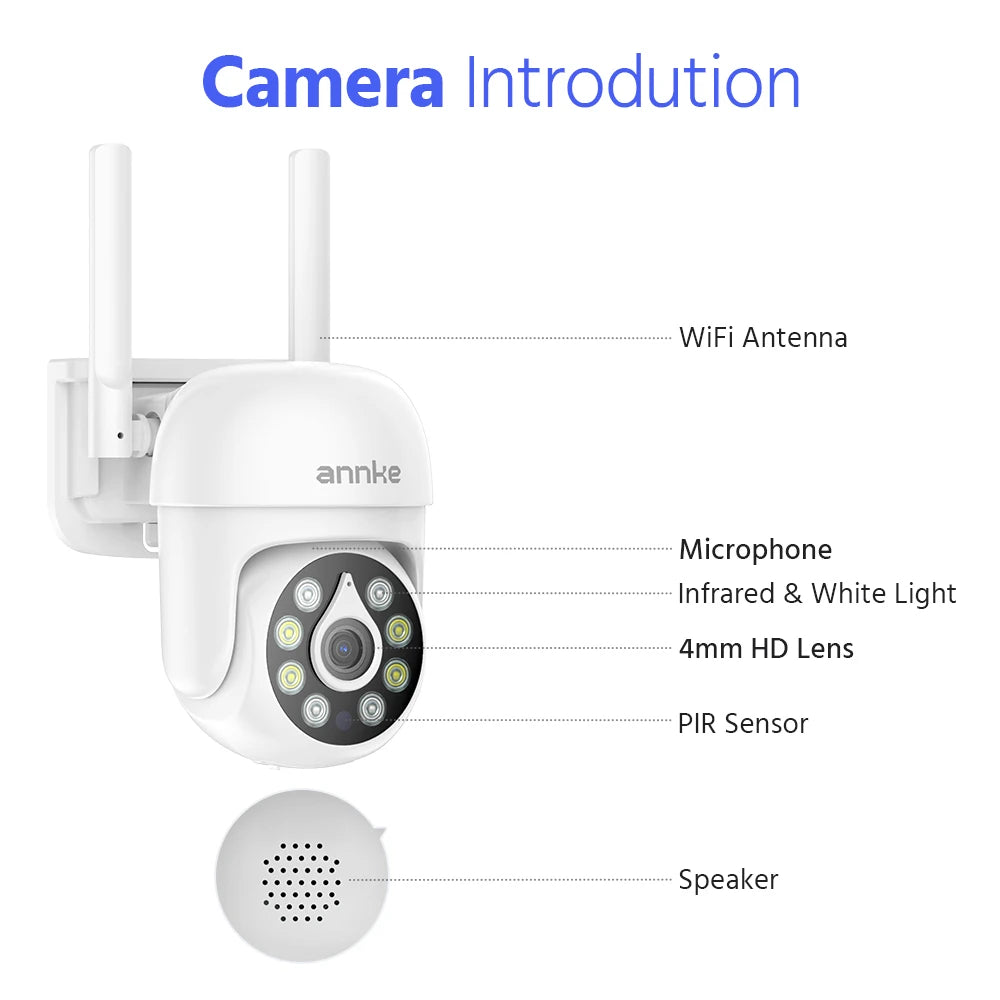ANNKE 4MP Solar CCTV System | 10CH NVR, 5MP PTZ WiFi Cameras, PIR & Color Night Vision