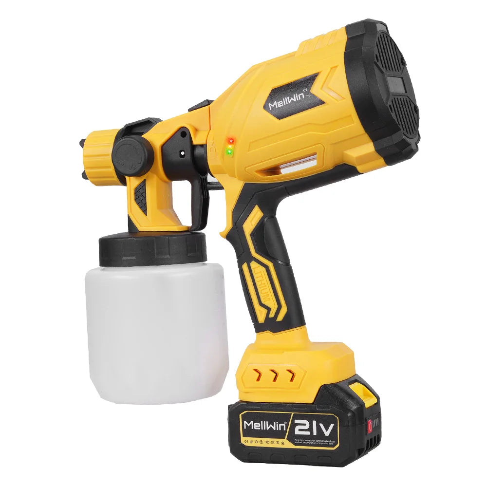 MELLWIN 1000ML Cordless Electric Paint Spray Gun Portable HVLP Paint Sprayer Car Furniture Sprayer For Makita 18V Battery Pin - Limetastore