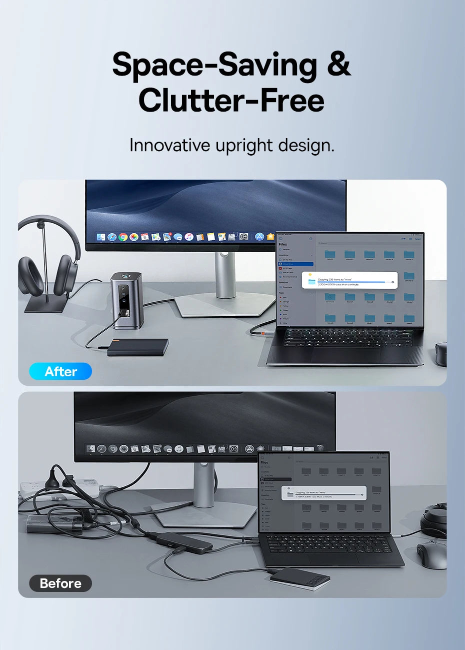 Baseus 11‑in‑1 USB‑C Hub | DP 4K@60Hz, HDMI, Triple Display, RJ45, PD 100W, USB 3.1 Docking Station