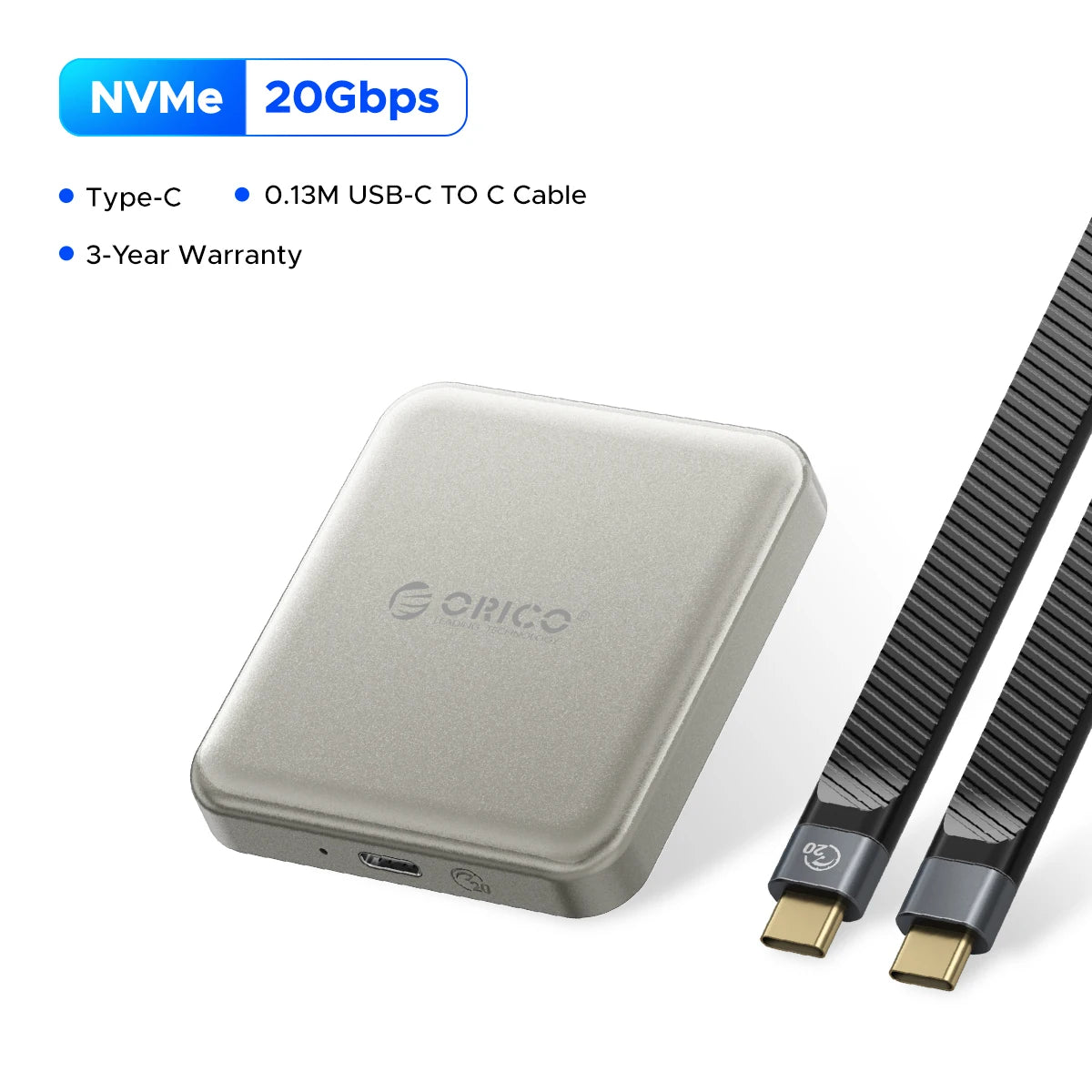 ORICO Magnetic Portable SSD USB3.2 20Gbps Supports 4K ProRes Video Recording for iPhone 15 Pro Series External Solid State Drive