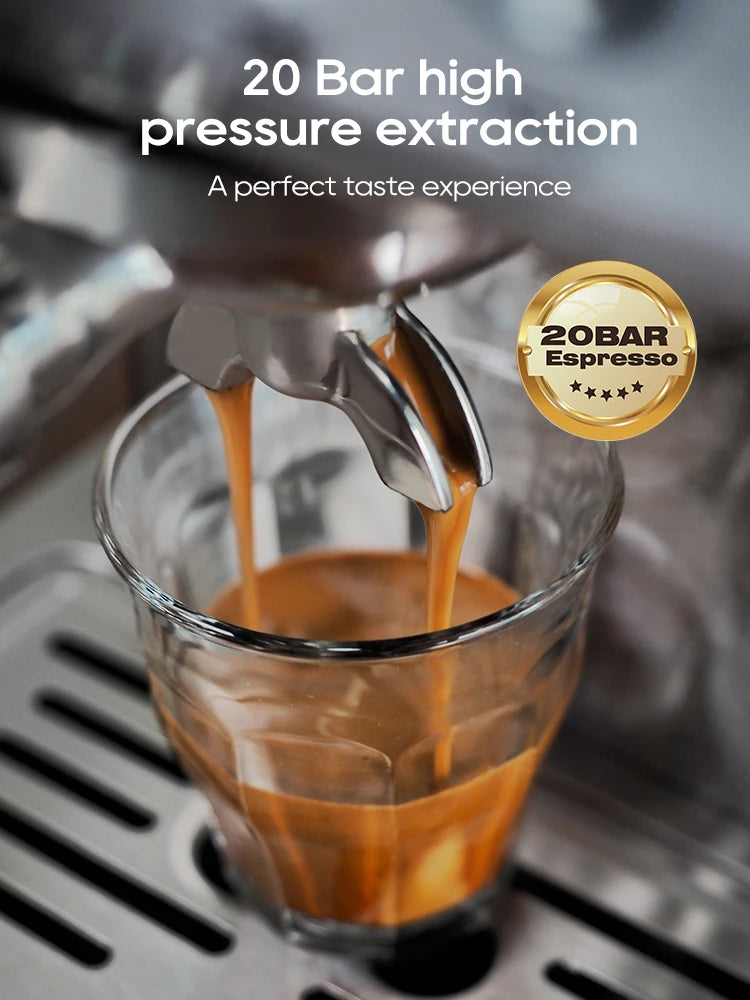 HiBREW H10A – 20‑Bar Semi Automatic Espresso Machine | Adjustable Temperature | 58mm Portafilter