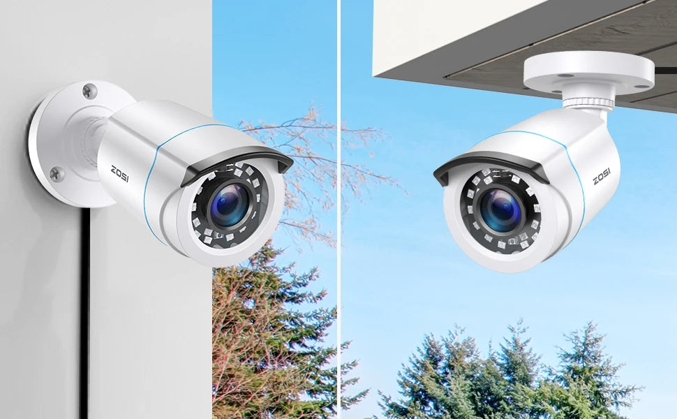 ZOSI 8CH 1080p Wired Security Camera System – H.265+ DVR with 8× 2MP Outdoor CCTV Cameras