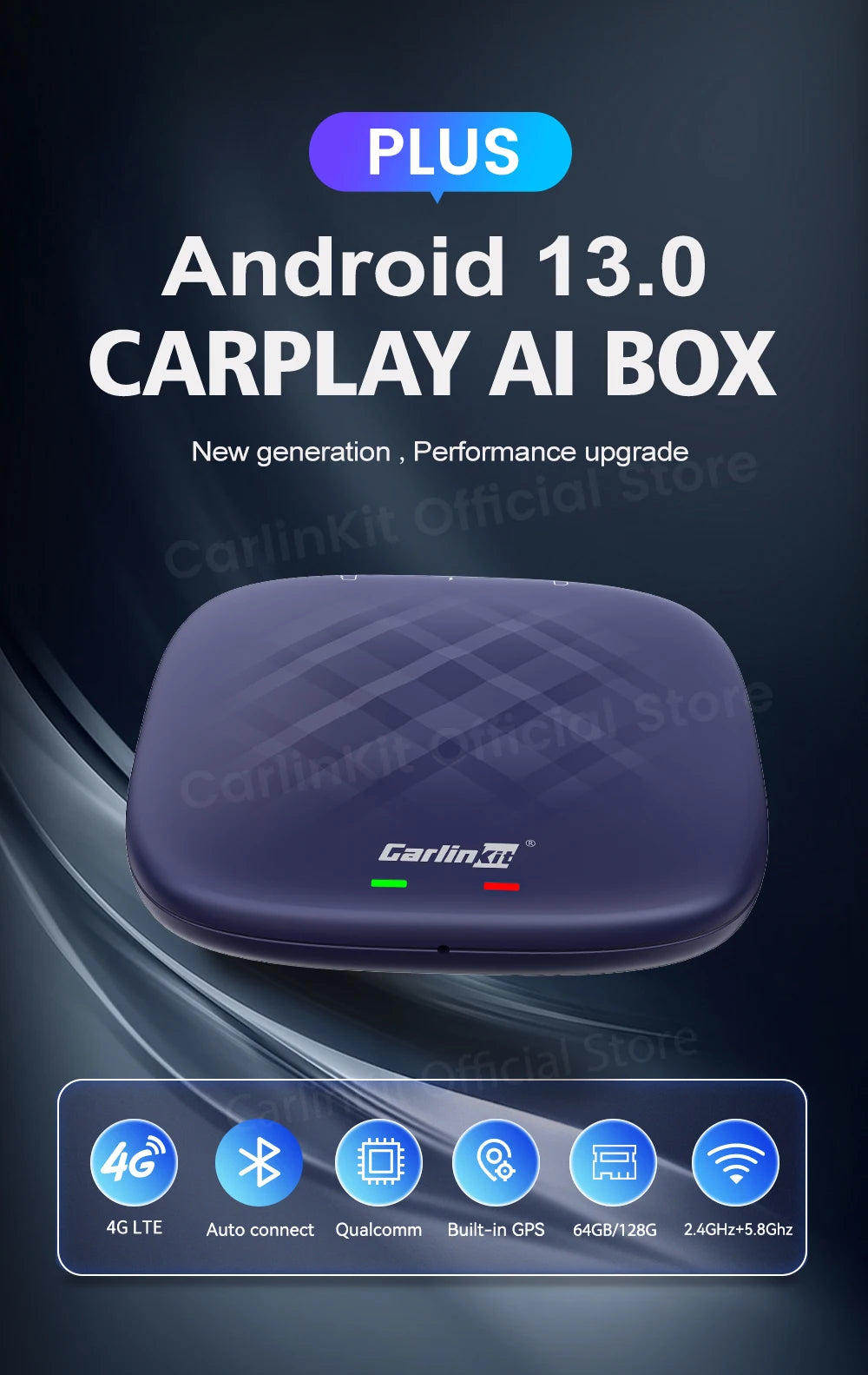 CarlinKit Tbox‑Ultra Android 15 8+128GB Wireless CarPlay AI Box