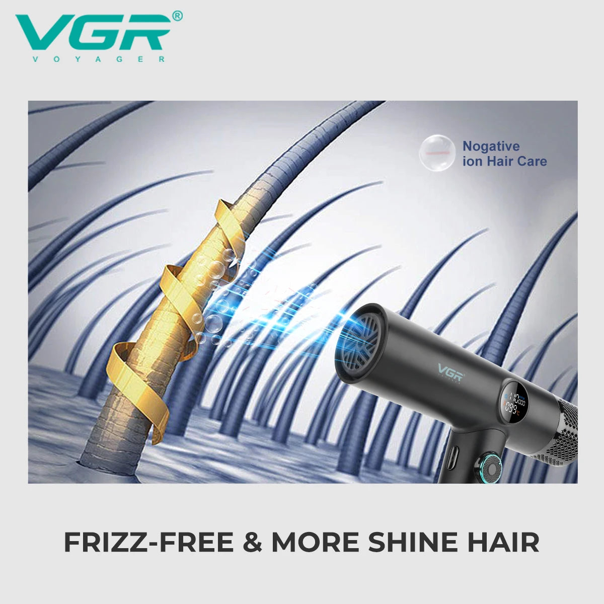 VGR Hair Dryer Professional Hot and Cold Adjustment 110000 RPM Hair Dryer Machine Powerful Hair Salon for Household Use V-401