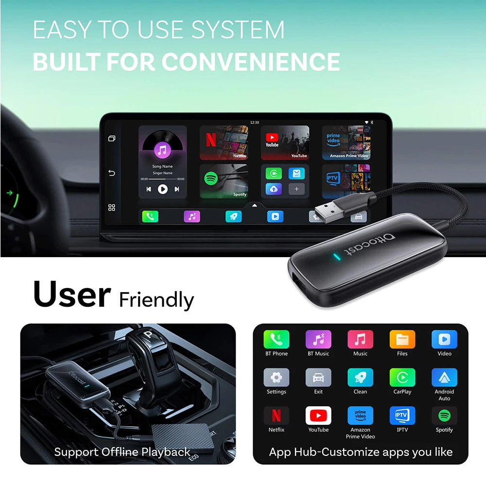 OTTOCAST Play2Video Ultra Wireless CarPlay Video Adapter