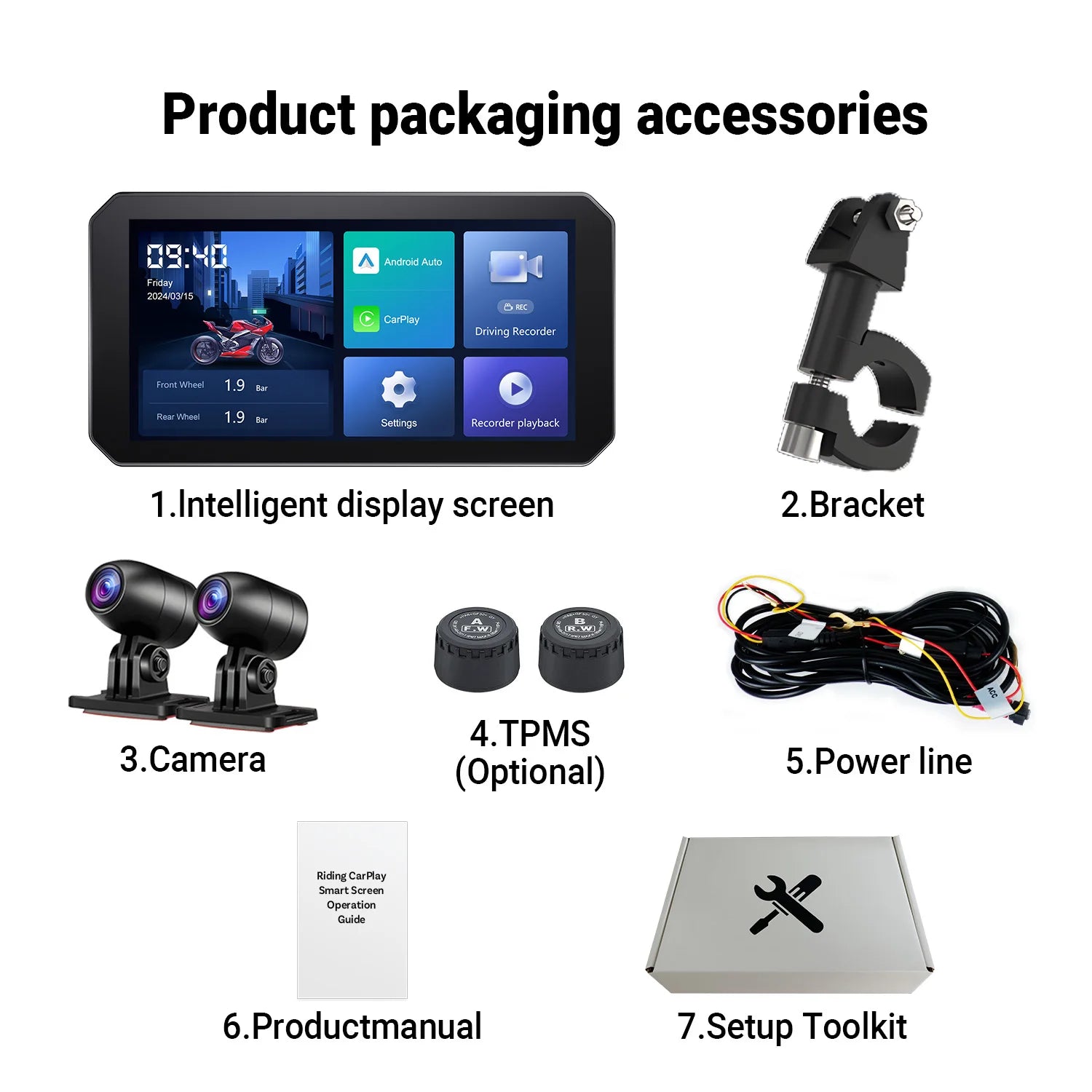 OTTOCAST Express C6 6" Motorcycle Wireless CarPlay Display