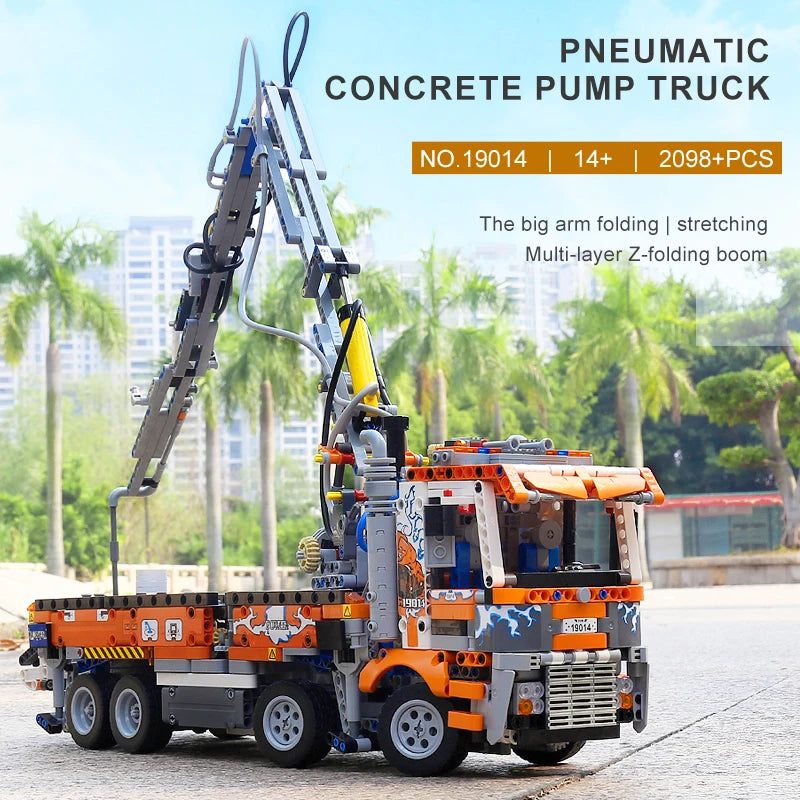 Mould King 19014 Pneumatic Concrete Pump Truck | RC Technical Construction Vehicle Building Set - Limetastore