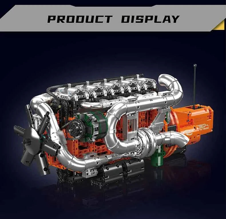 Mould King 10200 Motorized Heavy Truck Engine & Transmission Building Set - Limetastore