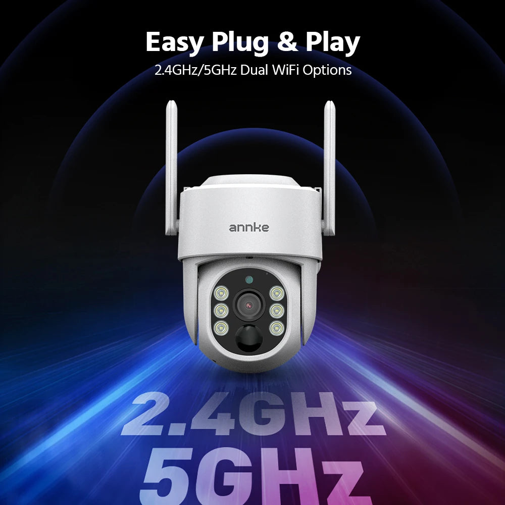 ANNKE 4MP Wireless Battery PT Camera | Color Night Vision, Solar, WiFi