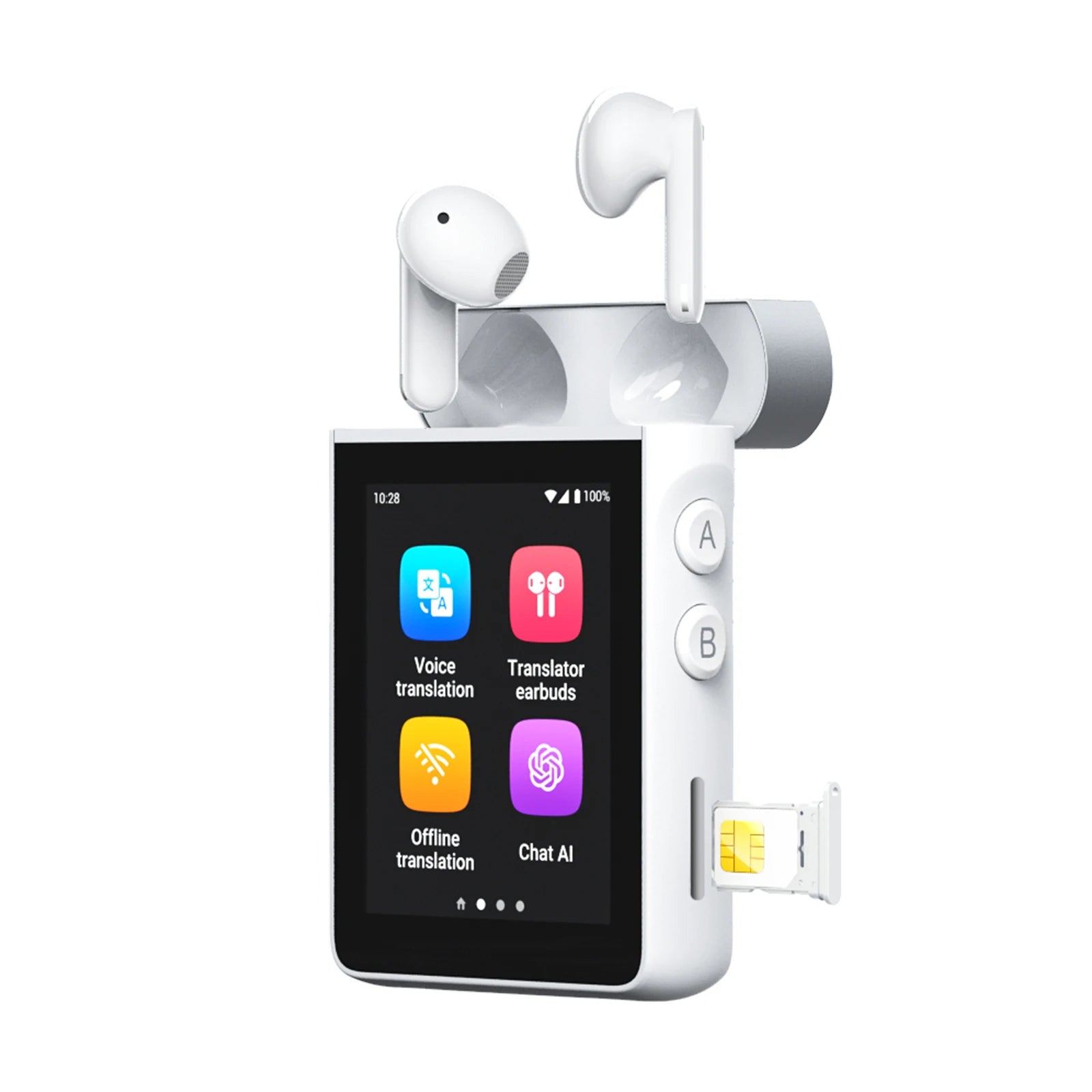 Wooask A9 4G+WiFi AI Translator Earbuds Standalone No App Needed