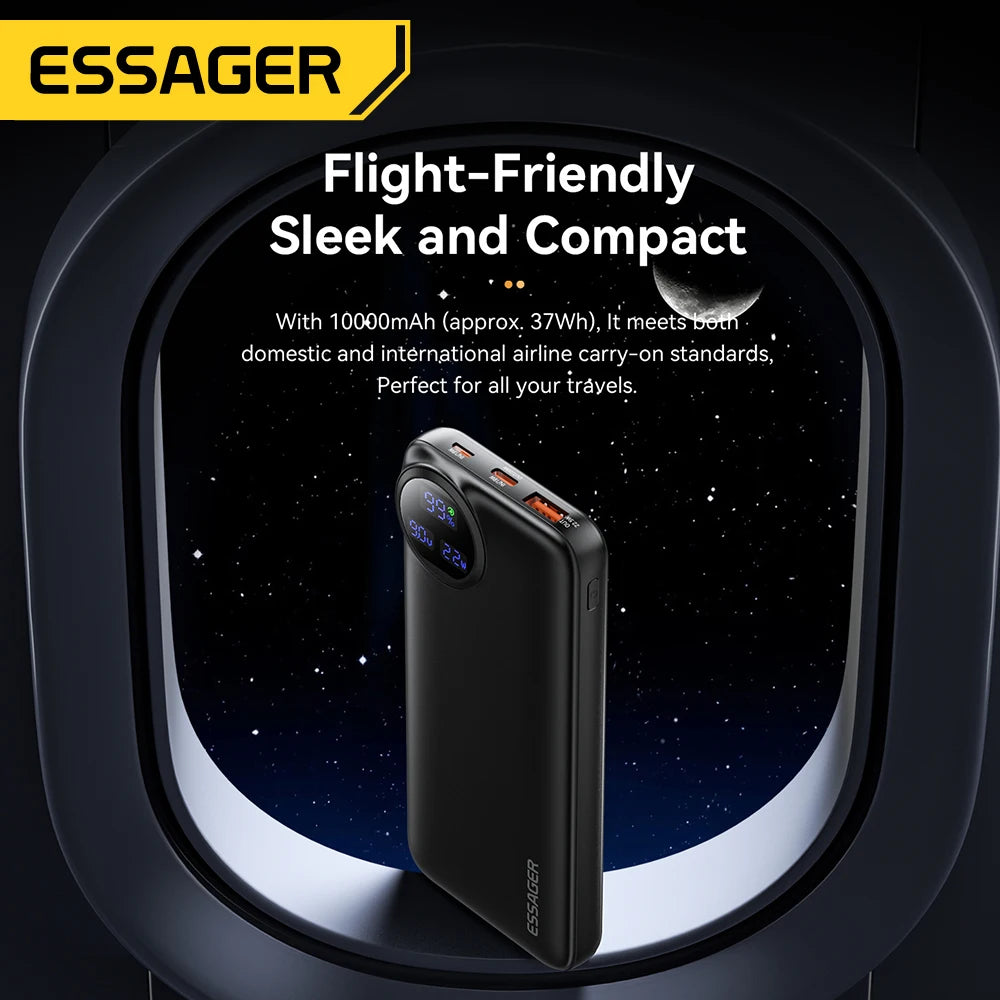 ESSAGER 30000mAh Power Bank 22.5W PD Fast Charging Portable