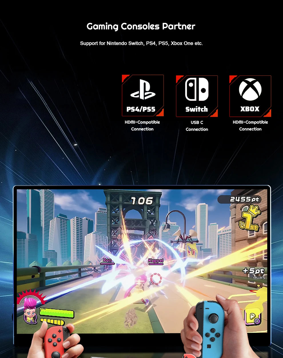 ZEUSLAP 10.5" Portable Touch Monitor | 1920×1280 FHD, 100% sRGB, IPS, Type‑C & HDMI