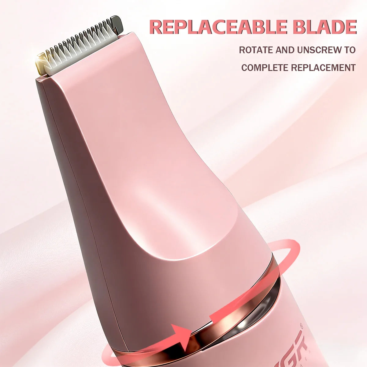 VGR Hair Remover Professional Hair Trimmer Electric Shaver Bikini Leg Body Waterproof IPX7 Nose Trimmer Epilator for Women V-763