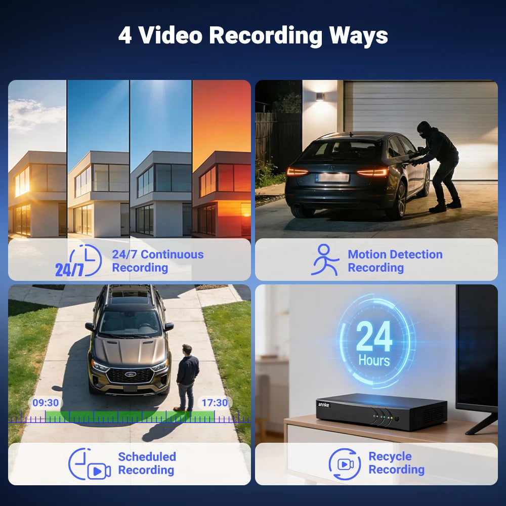 ANNKE 3K CCTV System | 5‑in‑1 8CH DVR, 5MP Dome Cameras, Color Night Vision