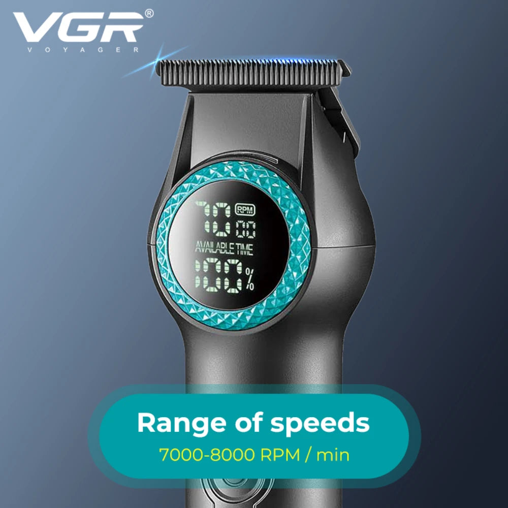 VGR Hair Trimmer Professional Barber Hair Clipper Electric 8000 RPM Hair Cutting Machine Haircut Cordless Trimmer for Men V-990