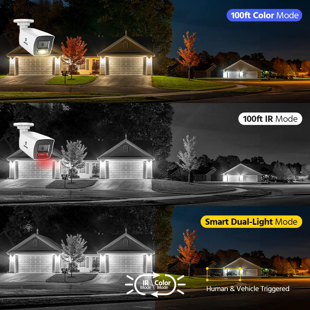 ANNKE H500 3K PoE CCTV System | 8CH NVR, Dual‑Light 5MP Cameras, Two‑Way Audio