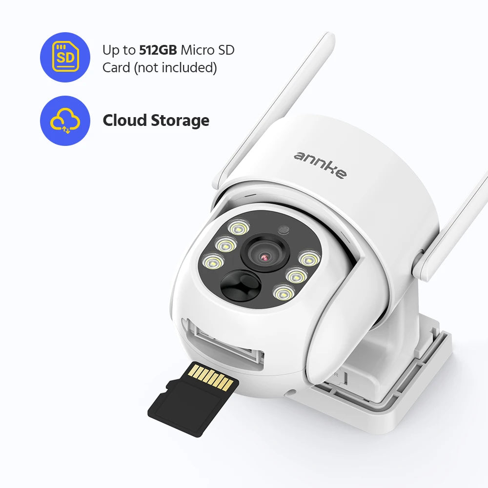 ANNKE 4MP Solar Wireless Camera System | 4CH NVR, Color Night Vision, Dual‑Band WiFi