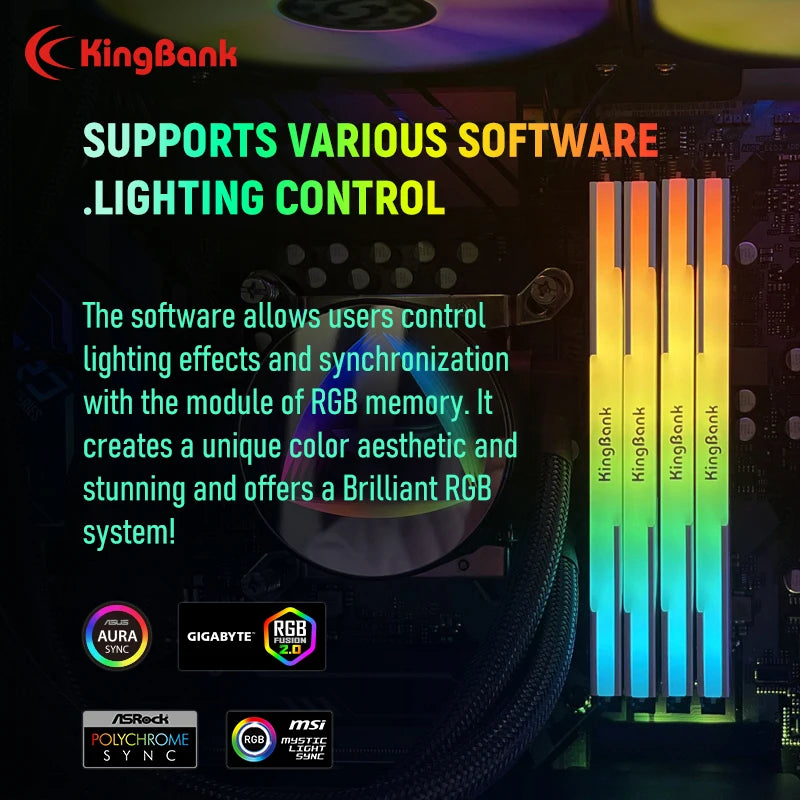 KingBank Sharp Blade White RGB DDR5 Desktop Memory | 6000MHz - 8000MHz | Hynix A-Die