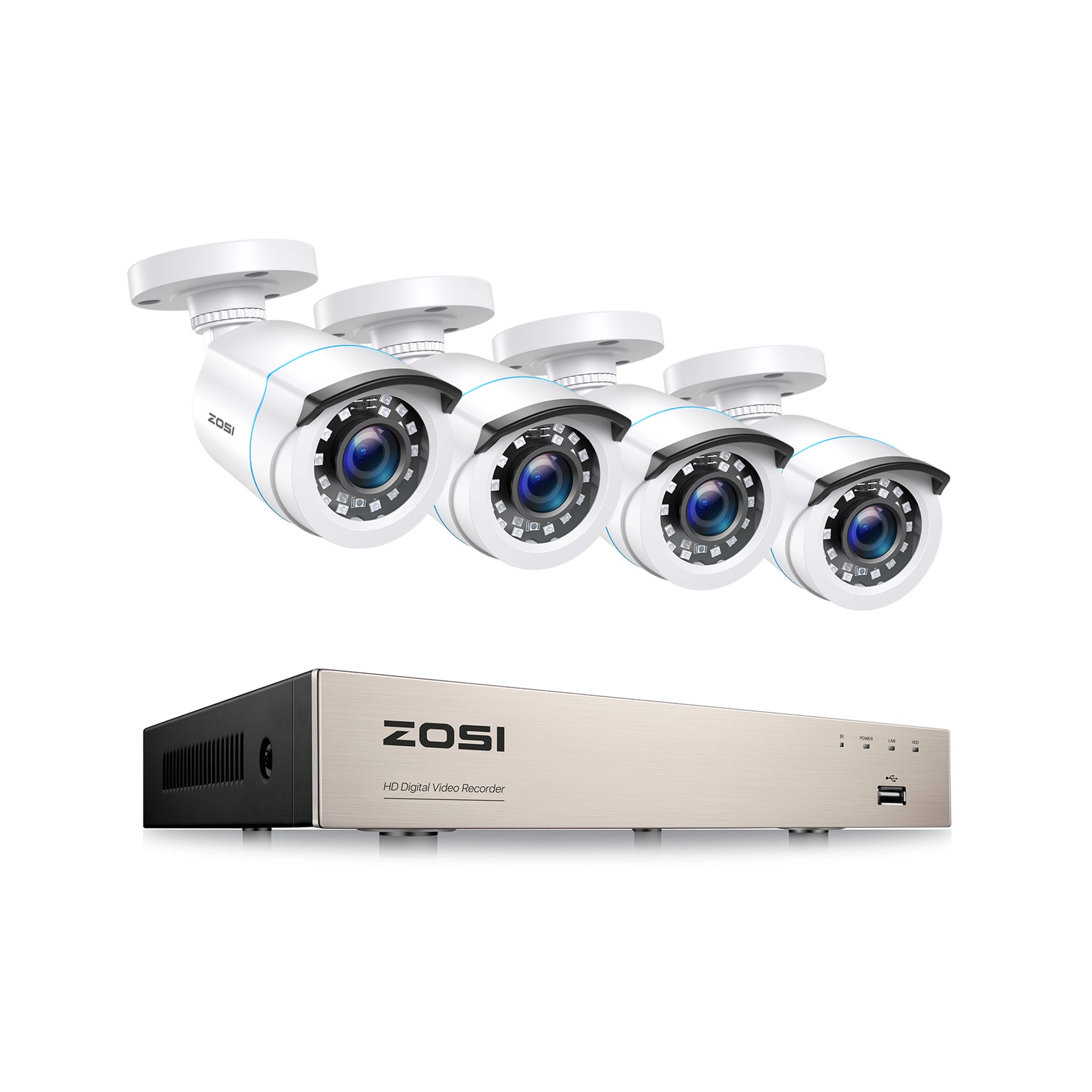 ZOSI 1080p 2MP Wired Home Security System – 8CH H.265+ DVR with 4/8 Outdoor Night Vision